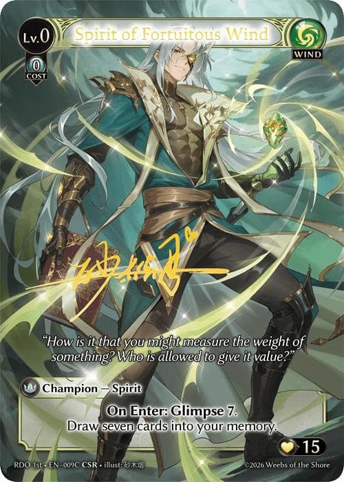 Spirit of Fortuitous Wind (009C) — Radiant Origins card