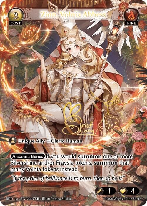 Zinn, Volnia Abbess (CSR) — Radiant Origins card