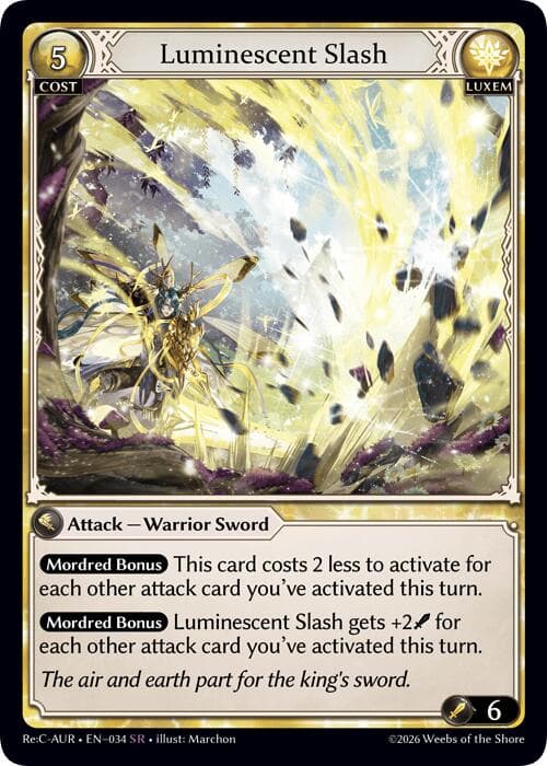 Luminescent Slash — Mordred Re: Collection, Aurelian Regent card