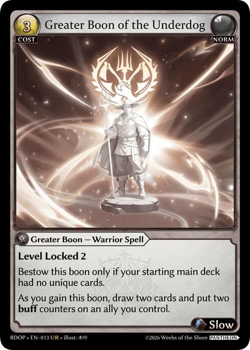 Greater Boon of the Underdog — Radiant Origins: Pantheon card