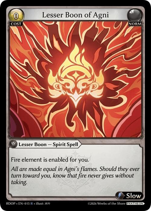 Lesser Boon of Agni — Radiant Origins: Pantheon card