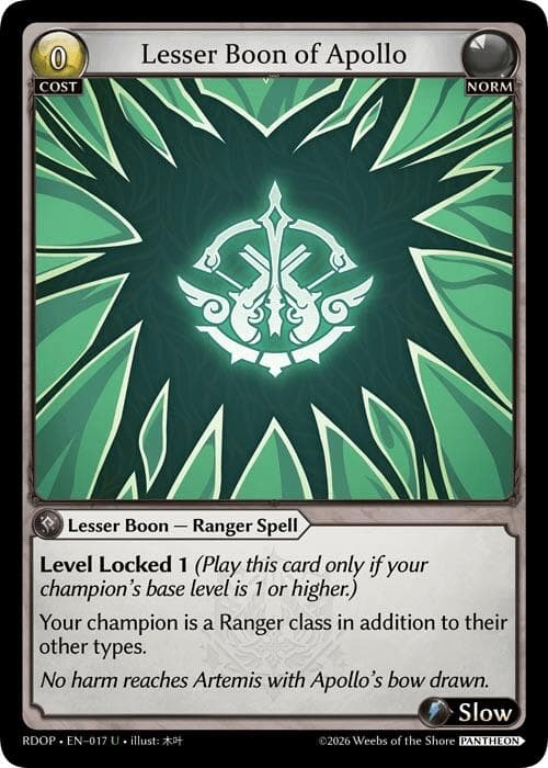 Lesser Boon of Apollo — Radiant Origins: Pantheon card