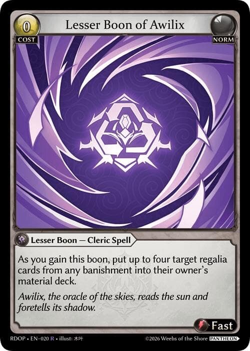 Lesser Boon of Awilix — Radiant Origins: Pantheon card
