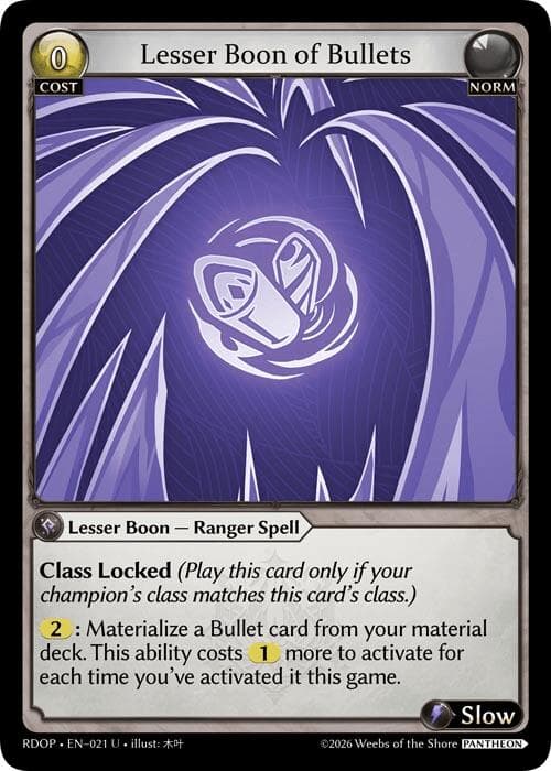 Lesser Boon of Bullets — Radiant Origins: Pantheon card