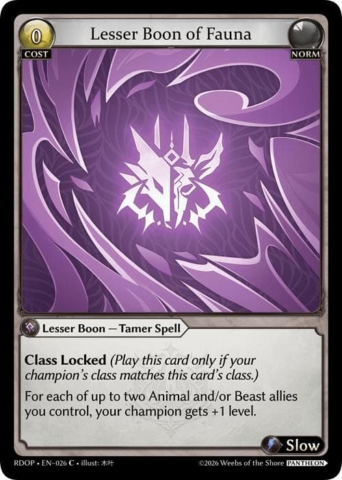 Lesser Boon of Fauna — Radiant Origins: Pantheon card