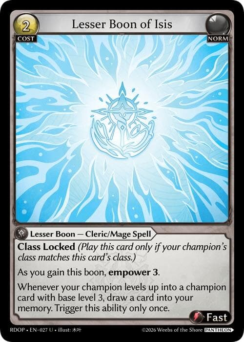 Lesser Boon of Isis — Radiant Origins: Pantheon card