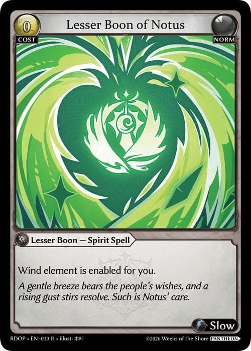 Lesser Boon of Notus — Radiant Origins: Pantheon card