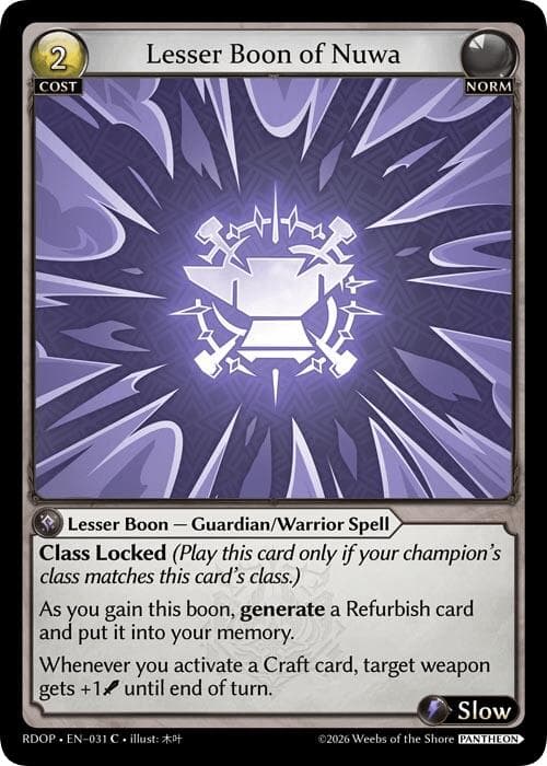 Lesser Boon of Nuwa — Radiant Origins: Pantheon card