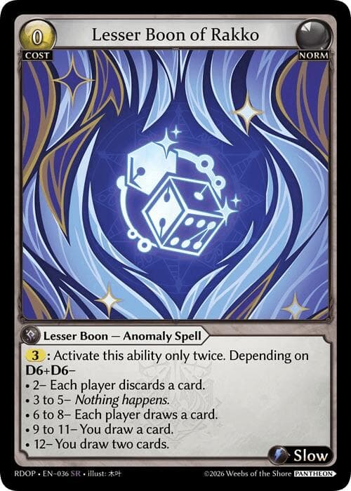 Lesser Boon of Rakko — Radiant Origins: Pantheon card
