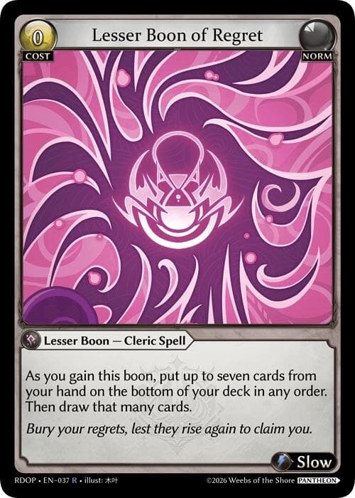 Lesser Boon of Regret — Radiant Origins: Pantheon card