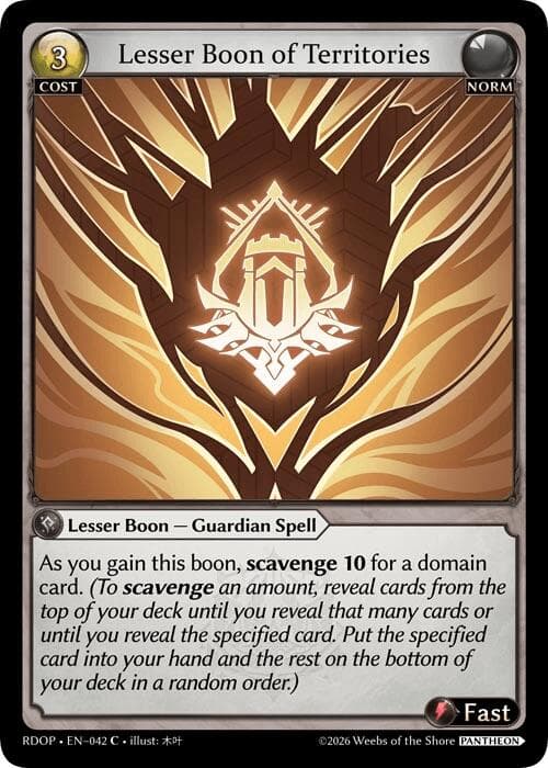 Lesser Boon of Territories — Radiant Origins: Pantheon card