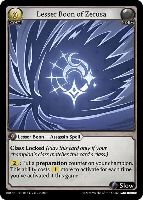 Lesser Boon of Zerusa — Radiant Origins: Pantheon card