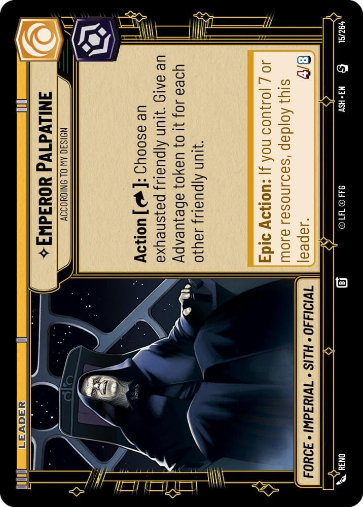 Emperor Palpatine - According to My Design — Ashes of the Empire card