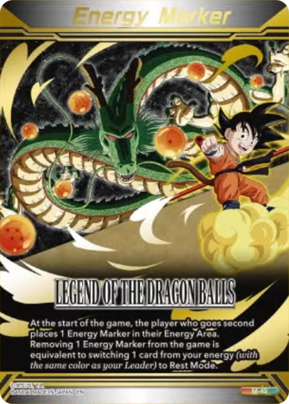 Energy Marker - Legend of the Dragon Balls (M-49) (Gold-Stamped) — Three Glorious Fighters card