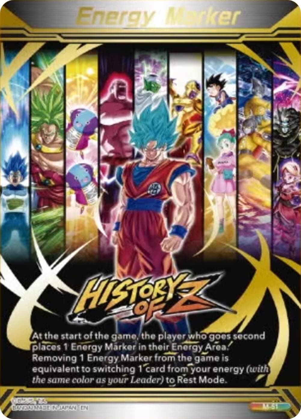 Energy Marker - History of Z (M-51) (Gold-Stamped) — Three Glorious Fighters card