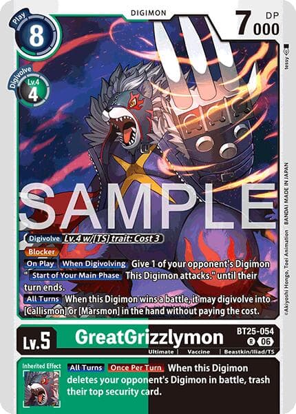 GreatGrizzlymon — Dual Revolution card