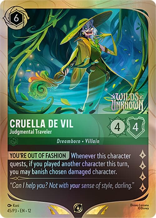 Cruella De Vil - Judgmental Traveler — Disney Lorcana Promo Cards card