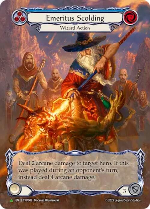 Emeritus Scolding (Blue) (Marvel) - TNP009 — Flesh and Blood: Promo Cards card