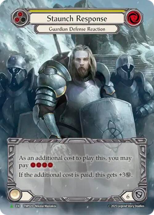 Staunch Response (Yellow) (Marvel) - TNP020 — Flesh and Blood: Promo Cards card