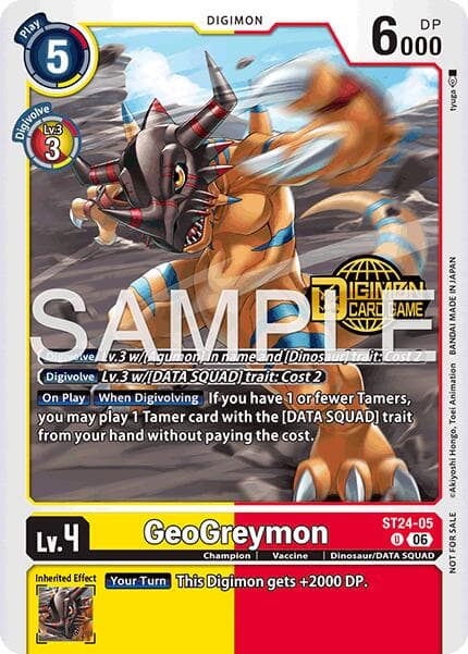 GeoGreymon (Welcome Tamers Pack Vol.2) — Starter Deck 24: Data Squad Release Event Cards card