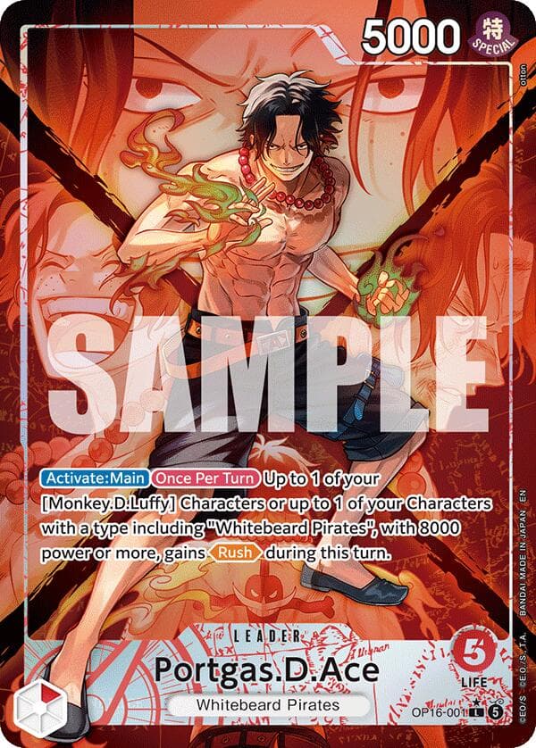 Portgas.D.Ace (001) (Alternate Art) — The Time of Battle card