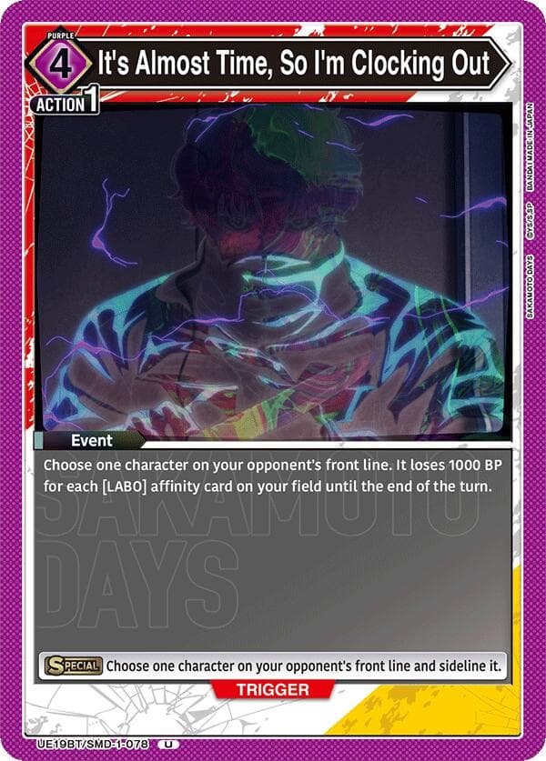 It's Almost Time, So I'm Clocking Out — UE19BT: SAKAMOTO DAYS card