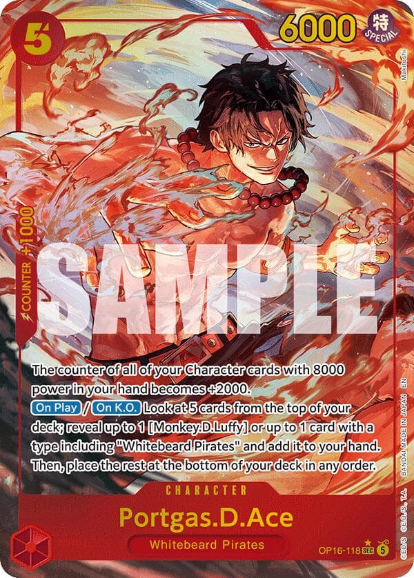 Portgas.D.Ace (118) (Alternate Art) — The Time of Battle card