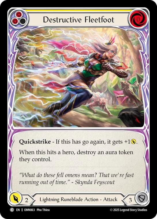 Destructive Fleetfoot (Yellow) — Omens of the Third Age card
