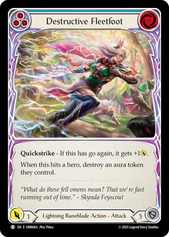 Destructive Fleetfoot (Blue) — Omens of the Third Age card