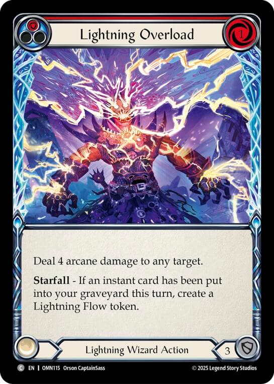 Lightning Overload (Red) — Omens of the Third Age card