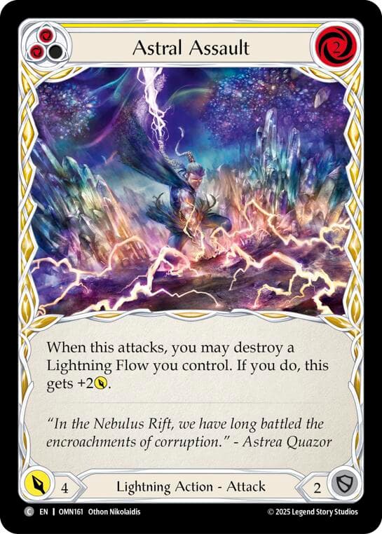 Astral Assault (Yellow) — Omens of the Third Age card