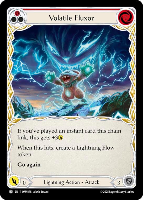 Volatile Fluxor (Red) — Omens of the Third Age card
