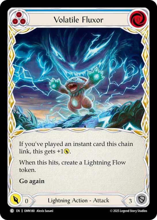 Volatile Fluxor (Blue) — Omens of the Third Age card