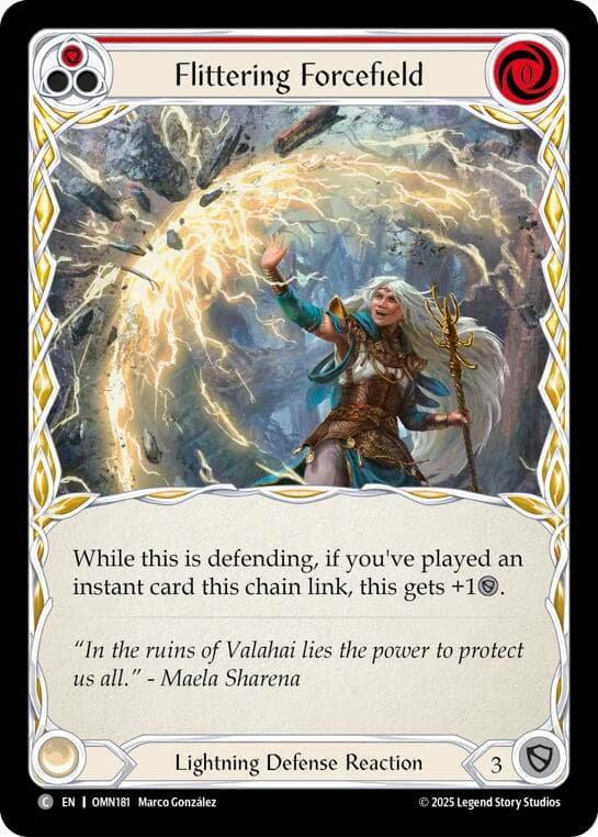 Flittering Forcefield (Red) — Omens of the Third Age card