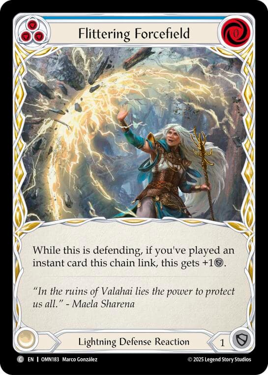 Flittering Forcefield (Blue) — Omens of the Third Age card