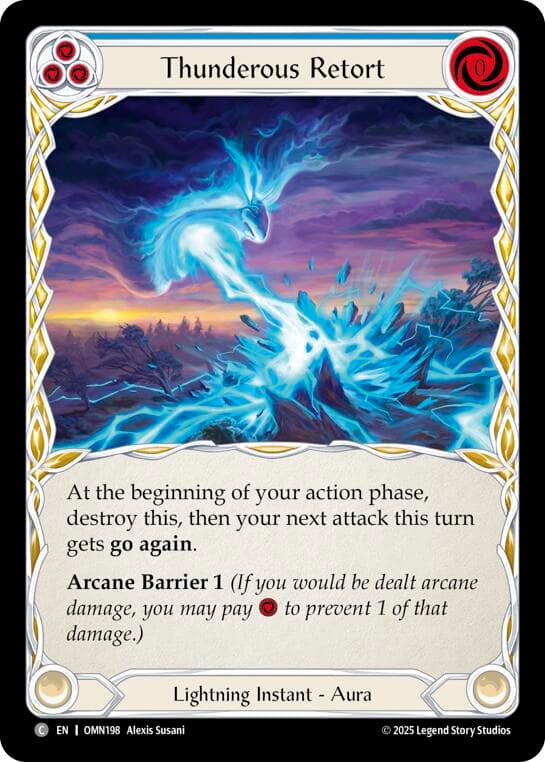 Thunderous Retort (Blue) — Omens of the Third Age card
