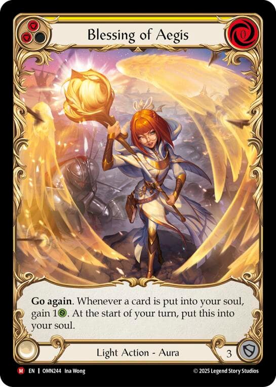 Blessing Of Aegis (Yellow) (Extended Art) — Omens of the Third Age card