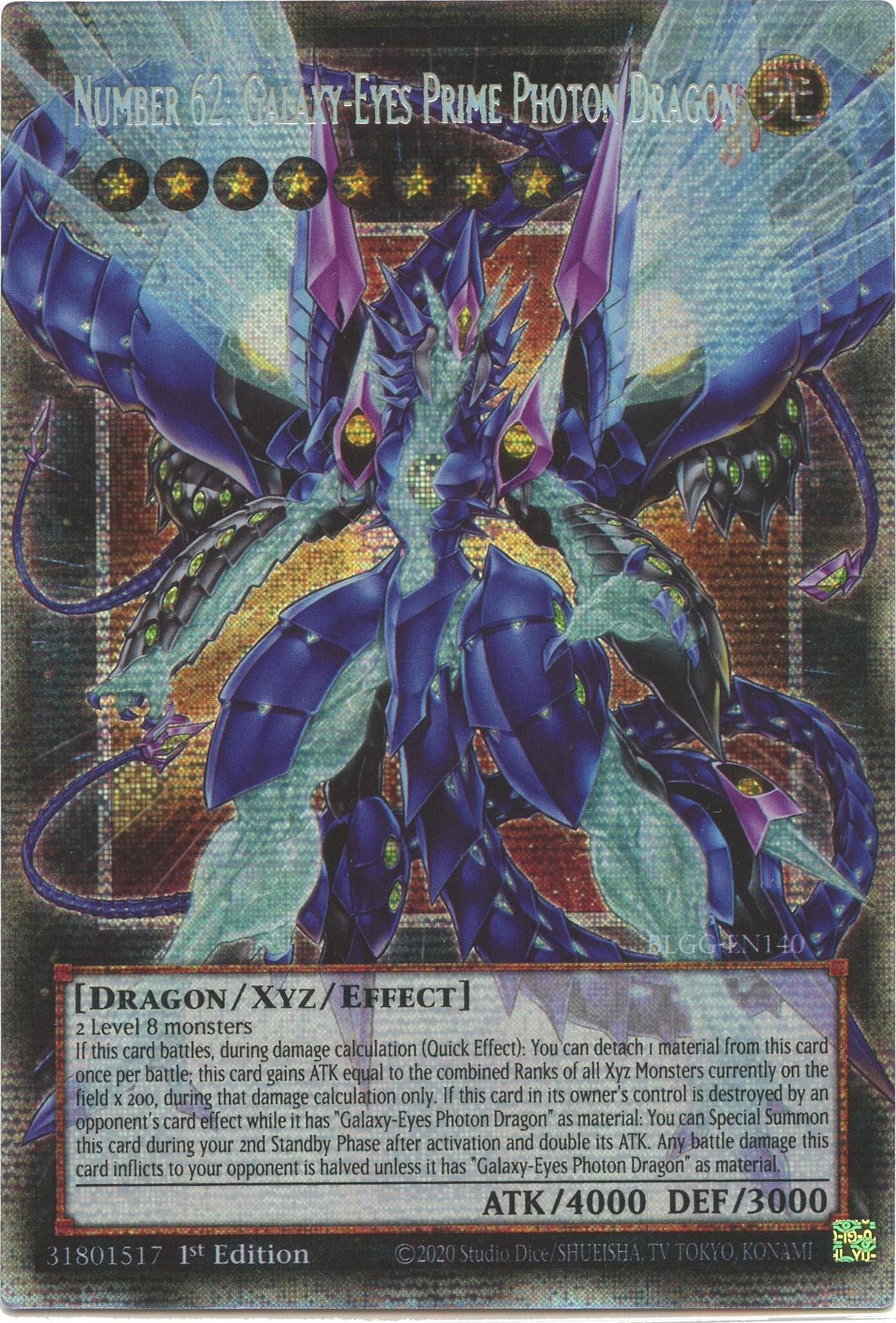 Number 62: Galaxy-Eyes Prime Photon Dragon (Starlight Rare) — Battles of Legend: Glorious Gallery card