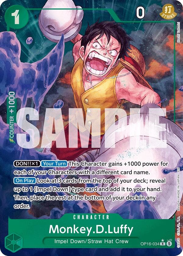 Monkey.D.Luffy (034) (Alternate Art) — The Time of Battle card