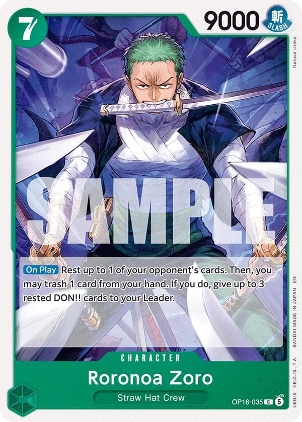 Roronoa Zoro (035) — The Time of Battle card