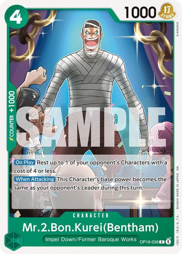 Mr.2.Bon.Kurei(Bentham) (036) — The Time of Battle card