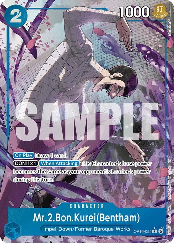 Mr.2.Bon.Kurei(Bentham) (055) (Alternate Art) — The Time of Battle card
