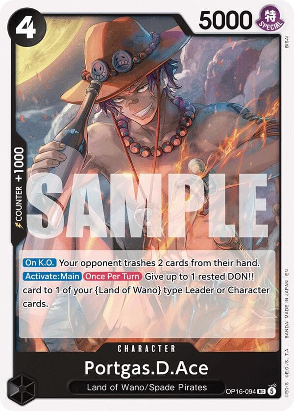 Portgas.D.Ace (094) — The Time of Battle card