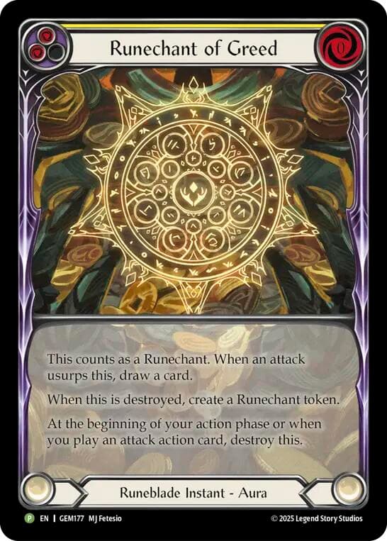 Runechant of Greed (Yellow) — Gem Pack 5 card