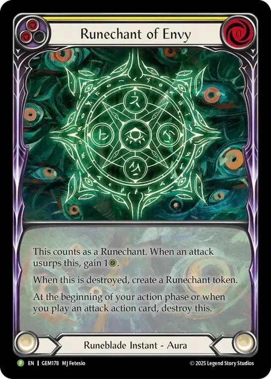 Runechant of Envy (Yellow) — Gem Pack 5 card
