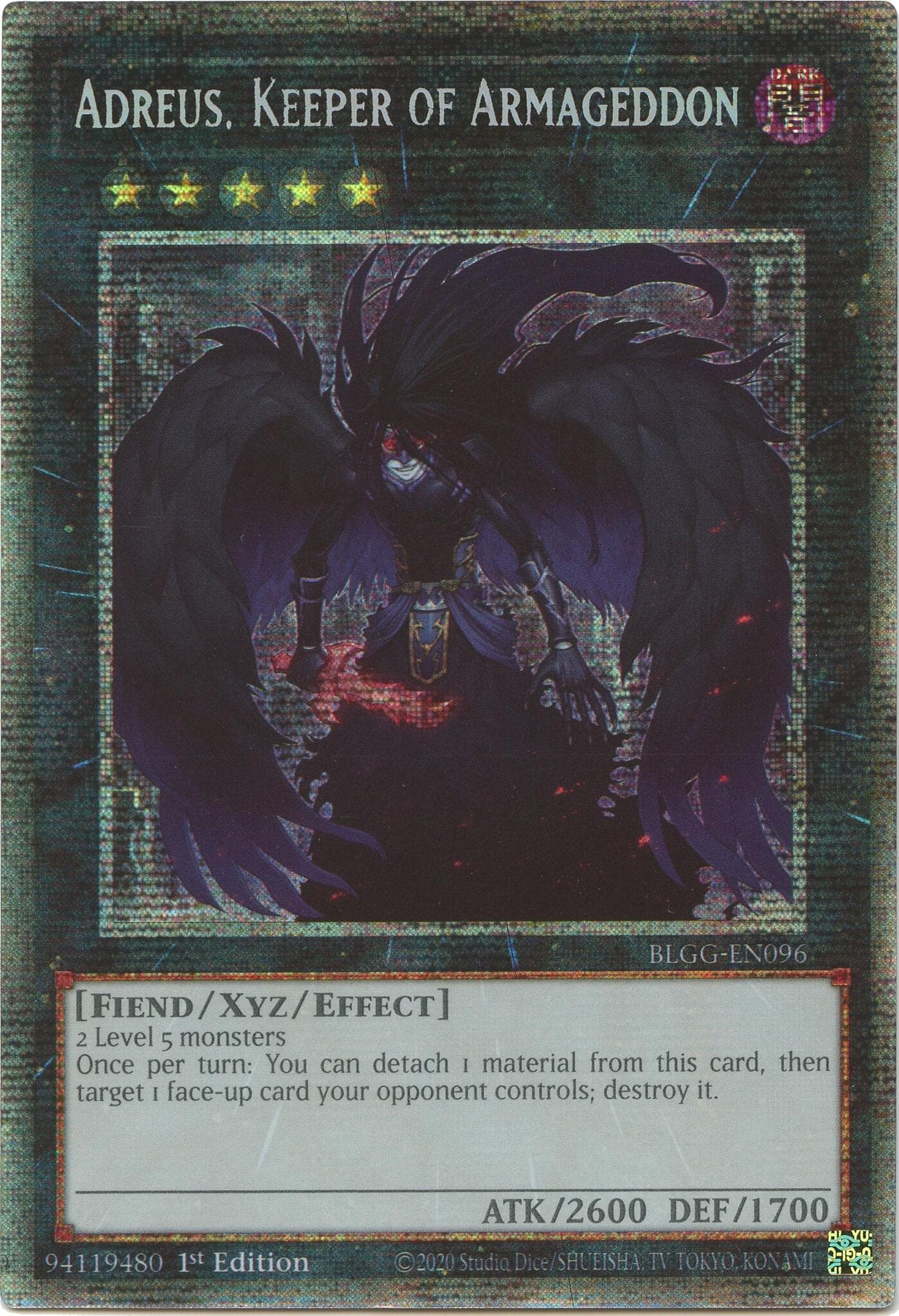 Adreus, Keeper of Armageddon (Starlight Rare) — Battles of Legend: Glorious Gallery card
