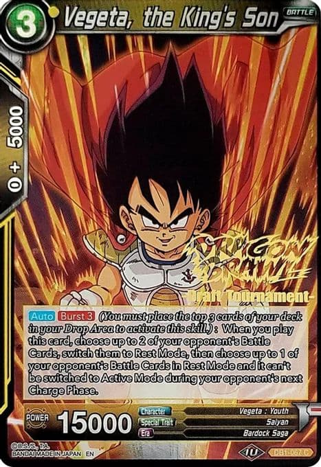 Vegeta, the King's Son (Dragon Brawl Draft Tournament Gold Stamped)