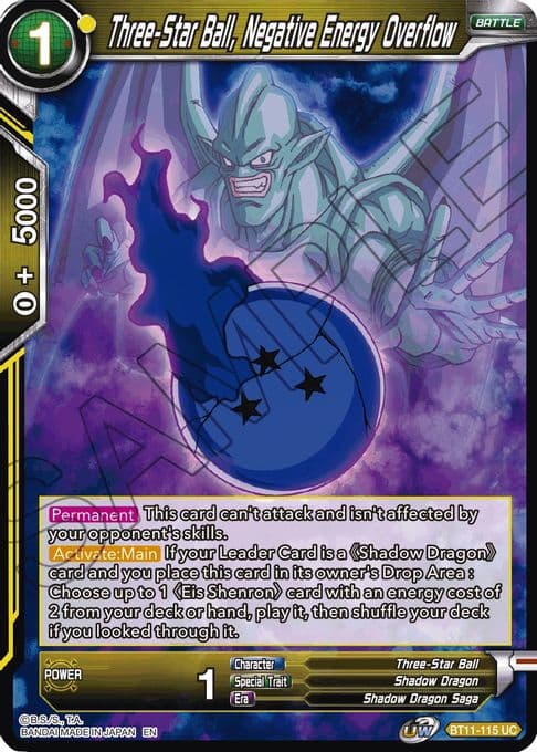 Three-Star Ball, Negative Energy Overflow