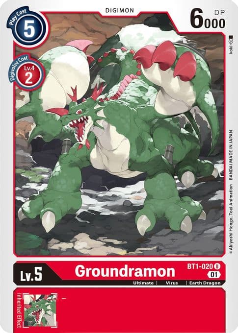 Groundramon - BT1-020 (Alternate Art)