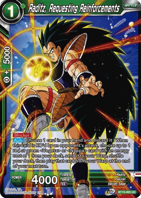 Raditz, Requesting Reinforcements
